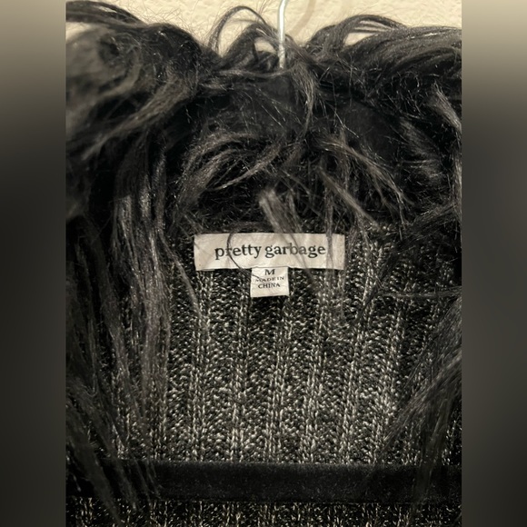 Pretty Garbage Medium Cardigan Sweater with faux Furry lining (not itchy!). - Picture 4 of 6